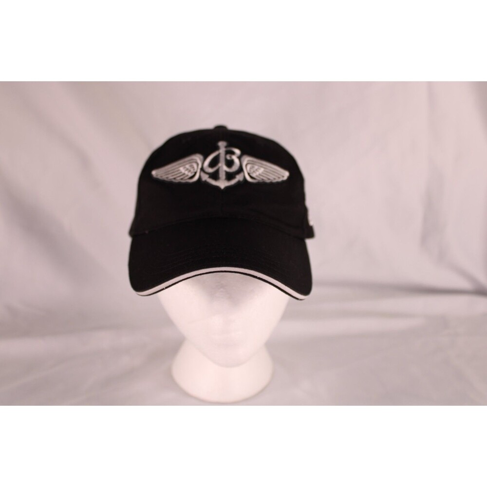 Breitling 1884 Watches Embroidered Strapback Hat Cap Black Winged Anchor Logo